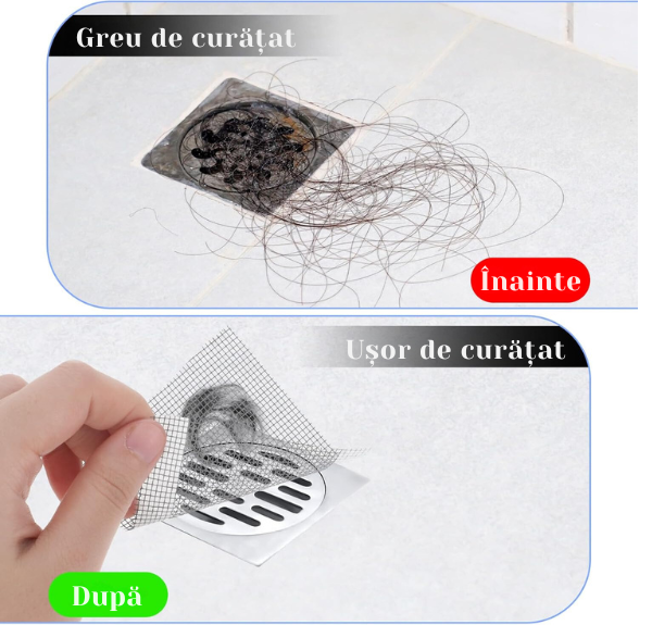 Filtru Adeziv pentru Colectarea Părului – Protecție Anti-Înfundare pentru Scurgere (5m x 7cm)