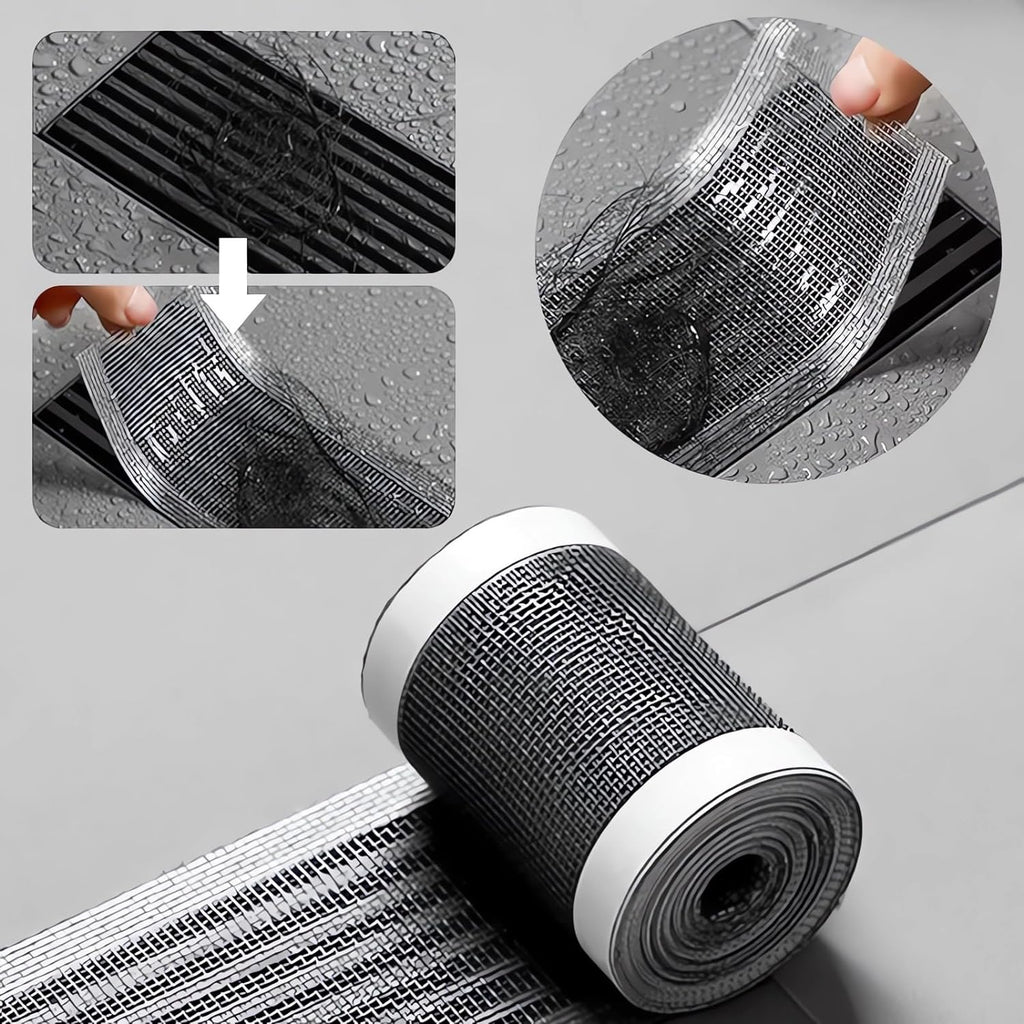 Filtru Adeziv pentru Colectarea Părului – Protecție Anti-Înfundare pentru Scurgere (5m x 7cm)