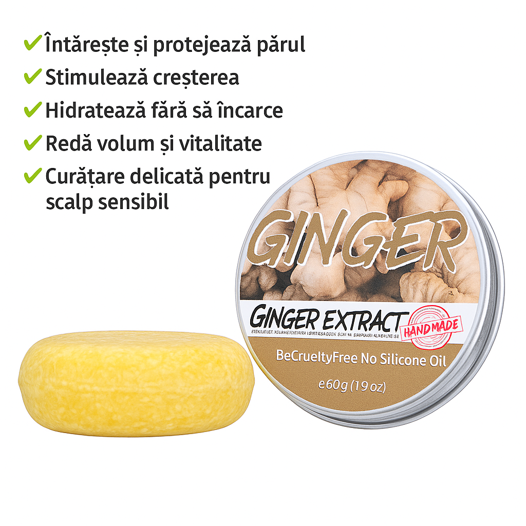 Șampon Regenerator cu Ghimbir – Revitalizează & Hrănește Părul